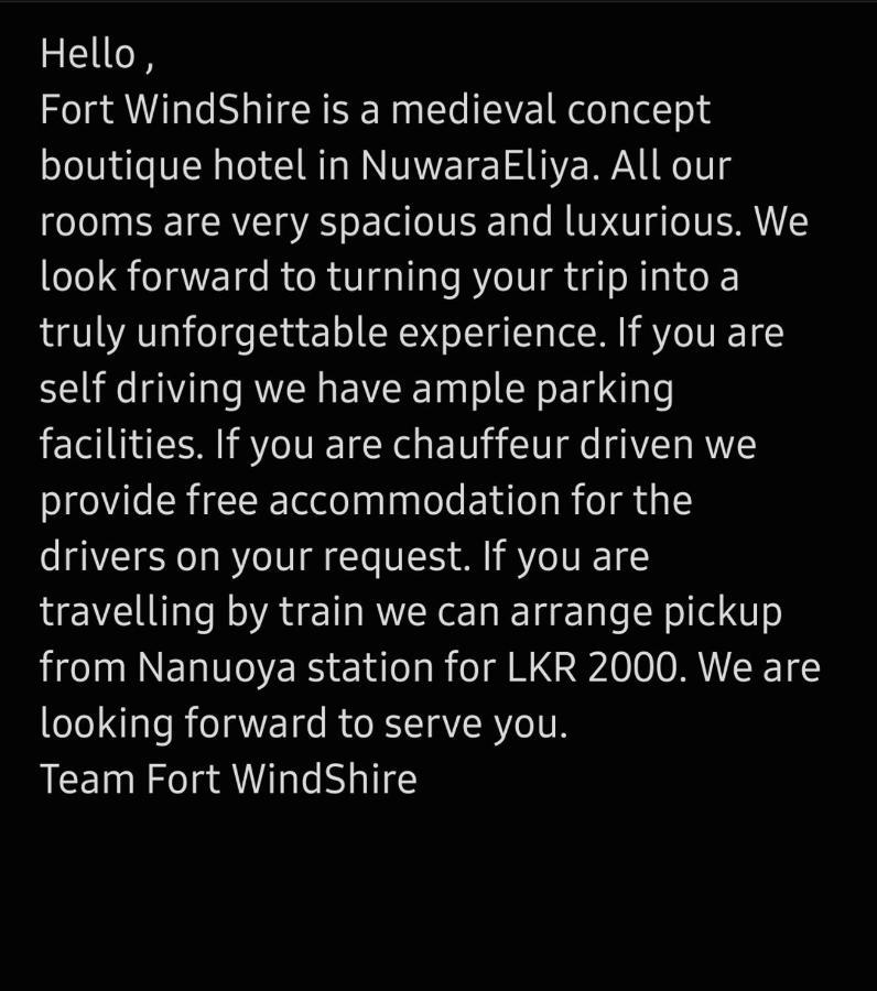 Fort Windshire นูวาราเอลิยา ภายนอก รูปภาพ